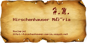 Hirschenhauser Mária névjegykártya